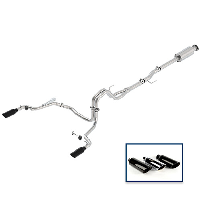 Ford F-150 Performance Exhaust - Rear - Ford Racing - Extreme Cat Back with Dual Rear Exit - Black Chrome - `15-`18 Ford F-150 Performance Exhaust - Rear - Ford Racing - Extreme Cat Back with Dual Rear Exit - Black Chrome - `15-`18